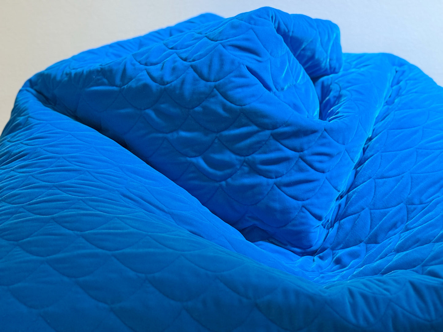 Velvet Quilted Bean Bag Chair with Beans