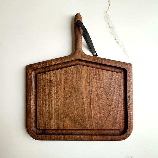 Large Carving Board with Juice Groove & Handle Whale Bone Large