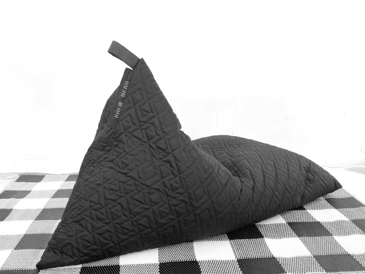 KHEM Studios Quilted Bean Bag Chair with Beans