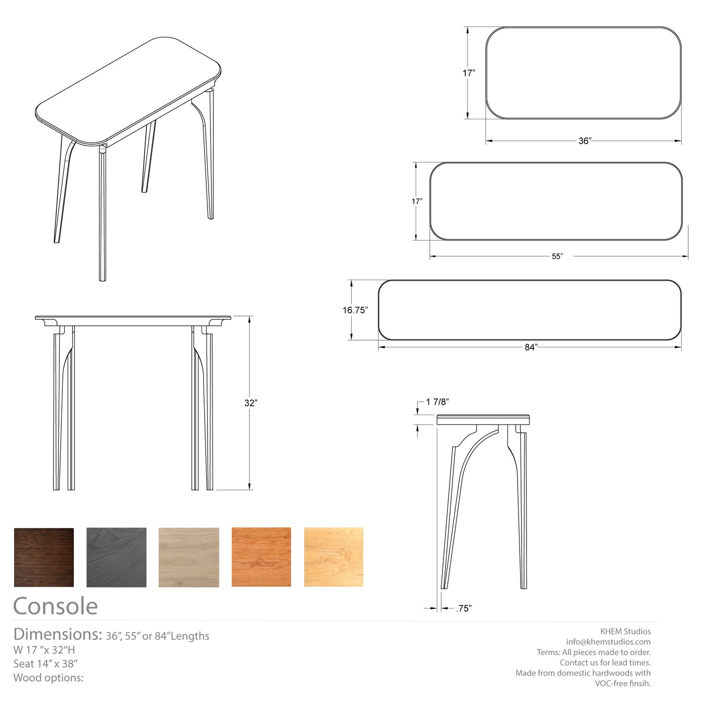 Exquisite Hardwood Console Table