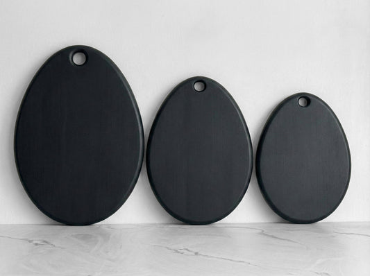 Ebonized Ash Egg Board — Small, Medium & Large | Hand-Finished Cutting & Serving Board